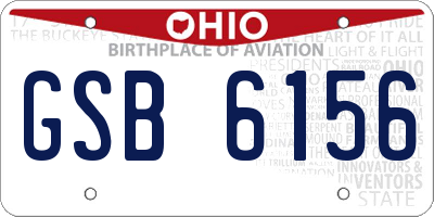 OH license plate GSB6156