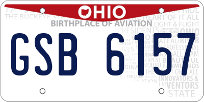 OH license plate GSB6157