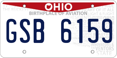 OH license plate GSB6159