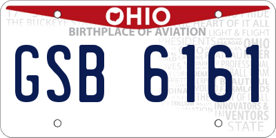 OH license plate GSB6161