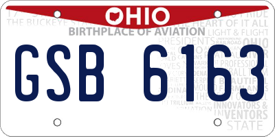 OH license plate GSB6163