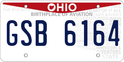 OH license plate GSB6164