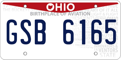 OH license plate GSB6165