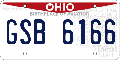 OH license plate GSB6166