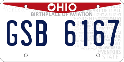 OH license plate GSB6167