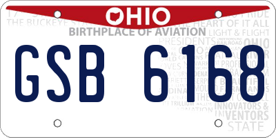 OH license plate GSB6168