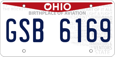 OH license plate GSB6169