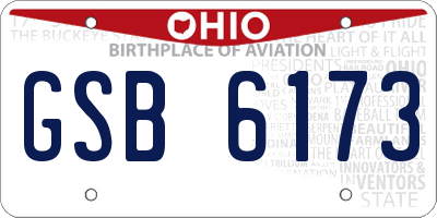 OH license plate GSB6173