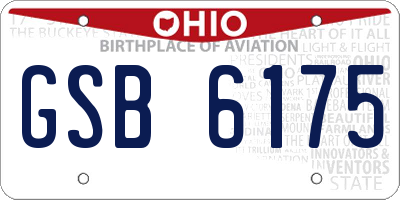 OH license plate GSB6175