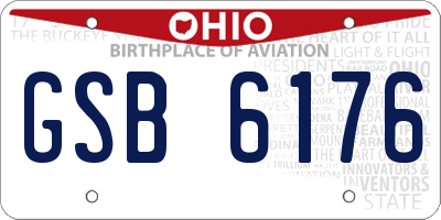 OH license plate GSB6176