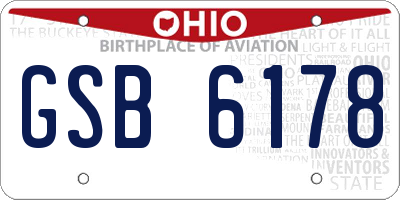 OH license plate GSB6178