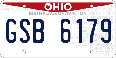 OH license plate GSB6179