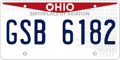 OH license plate GSB6182