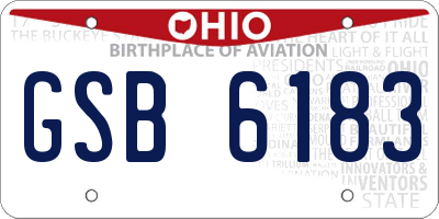 OH license plate GSB6183