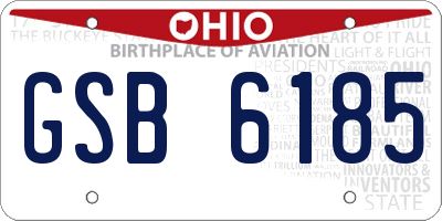 OH license plate GSB6185