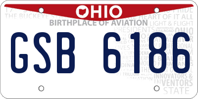 OH license plate GSB6186