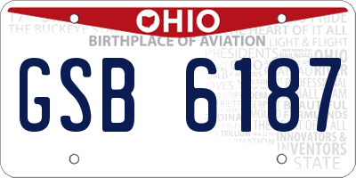 OH license plate GSB6187