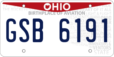 OH license plate GSB6191