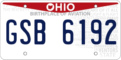 OH license plate GSB6192