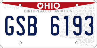 OH license plate GSB6193