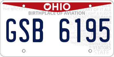 OH license plate GSB6195