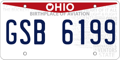 OH license plate GSB6199