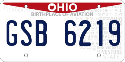 OH license plate GSB6219