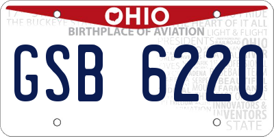 OH license plate GSB6220