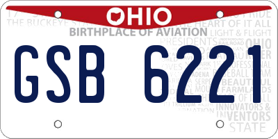 OH license plate GSB6221