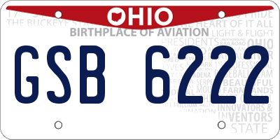 OH license plate GSB6222