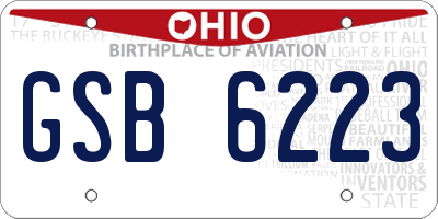 OH license plate GSB6223