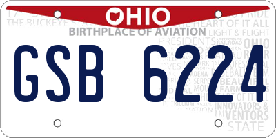 OH license plate GSB6224