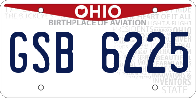 OH license plate GSB6225