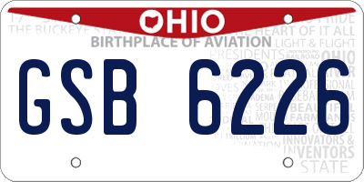 OH license plate GSB6226