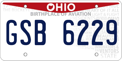 OH license plate GSB6229