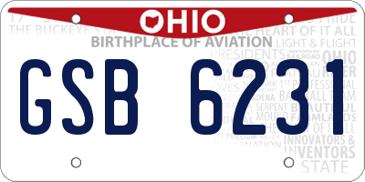 OH license plate GSB6231