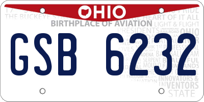 OH license plate GSB6232