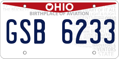 OH license plate GSB6233