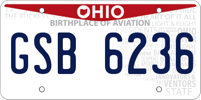 OH license plate GSB6236