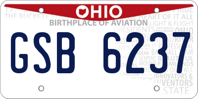 OH license plate GSB6237