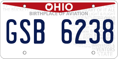 OH license plate GSB6238