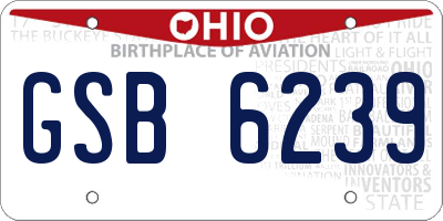 OH license plate GSB6239