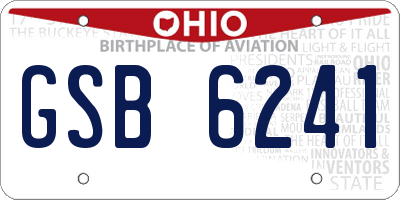 OH license plate GSB6241