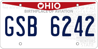 OH license plate GSB6242