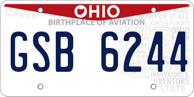 OH license plate GSB6244