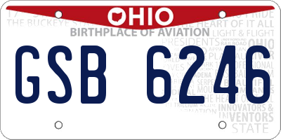 OH license plate GSB6246