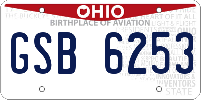 OH license plate GSB6253