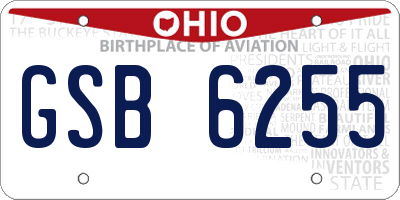 OH license plate GSB6255