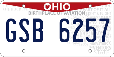 OH license plate GSB6257