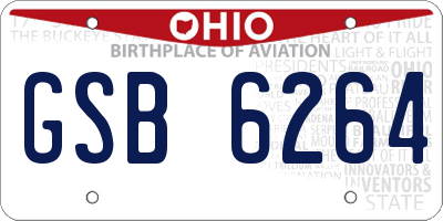 OH license plate GSB6264